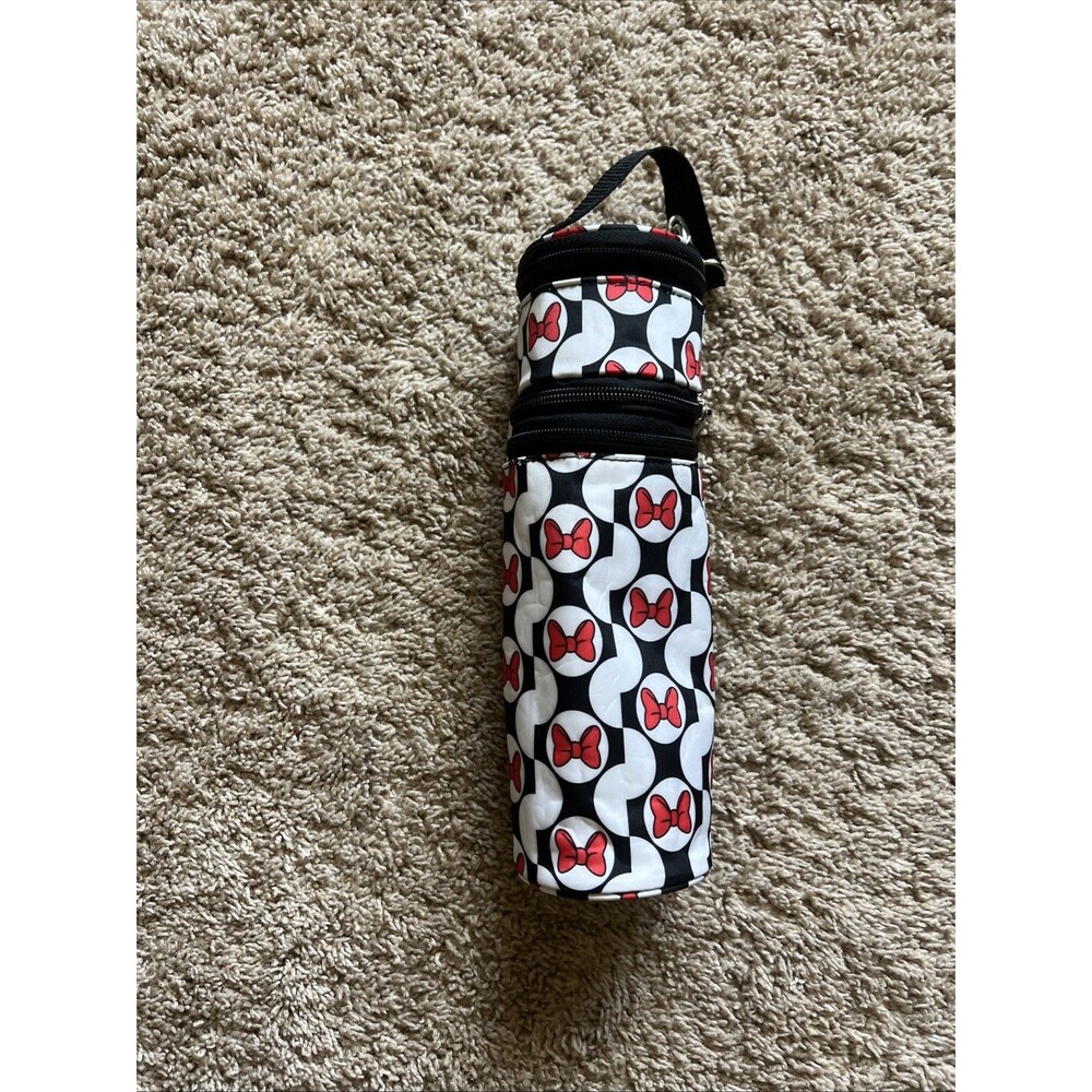 Disney Baby Minnie Mouse Zippered Insulated Bottle Bag Carrier Holder